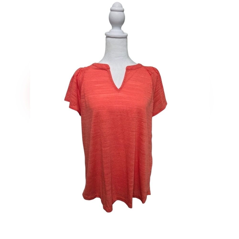 Liz Claiborne Women's Short Sleeve V Neck Top Size L